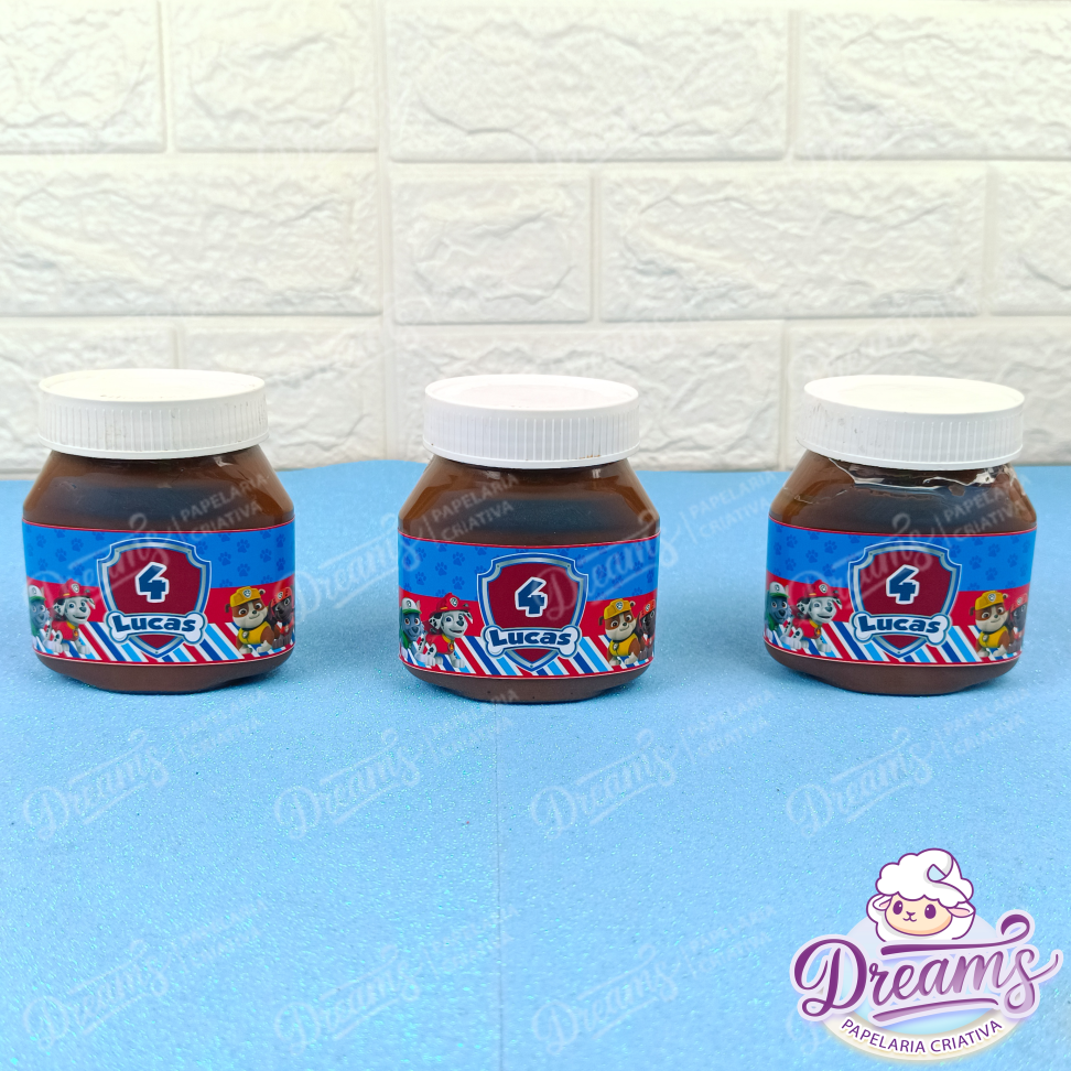 Kit com 20 Rótulos para Potes de Nutella 140 g – Patrulha Canina - #3
