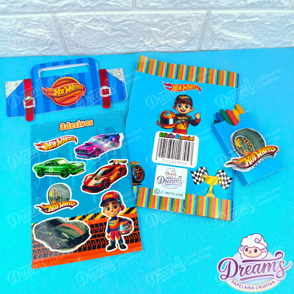 Kit com 20 Revistas de Colorir, Giz de Cera e Adesivos de Luxo – Hot Wheels - #4