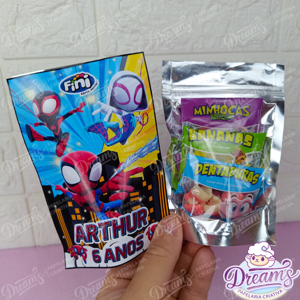 Kit com 12 Saquinhos Zip Lock 10 × 15 cm com Fini – Spidey e Seus Amigos - #3