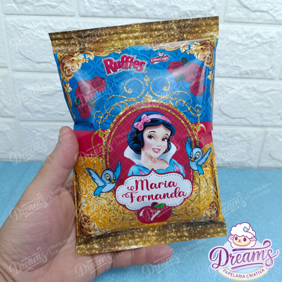 Kit com 20 Pacotes de Batata Ruffles 17 g Personalizados – Branca de Neve - #4