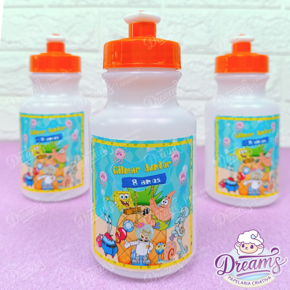 Kit com 20 Garrafinhas Squeeze 300 ml Personalizadas – Bob Esponja - #4