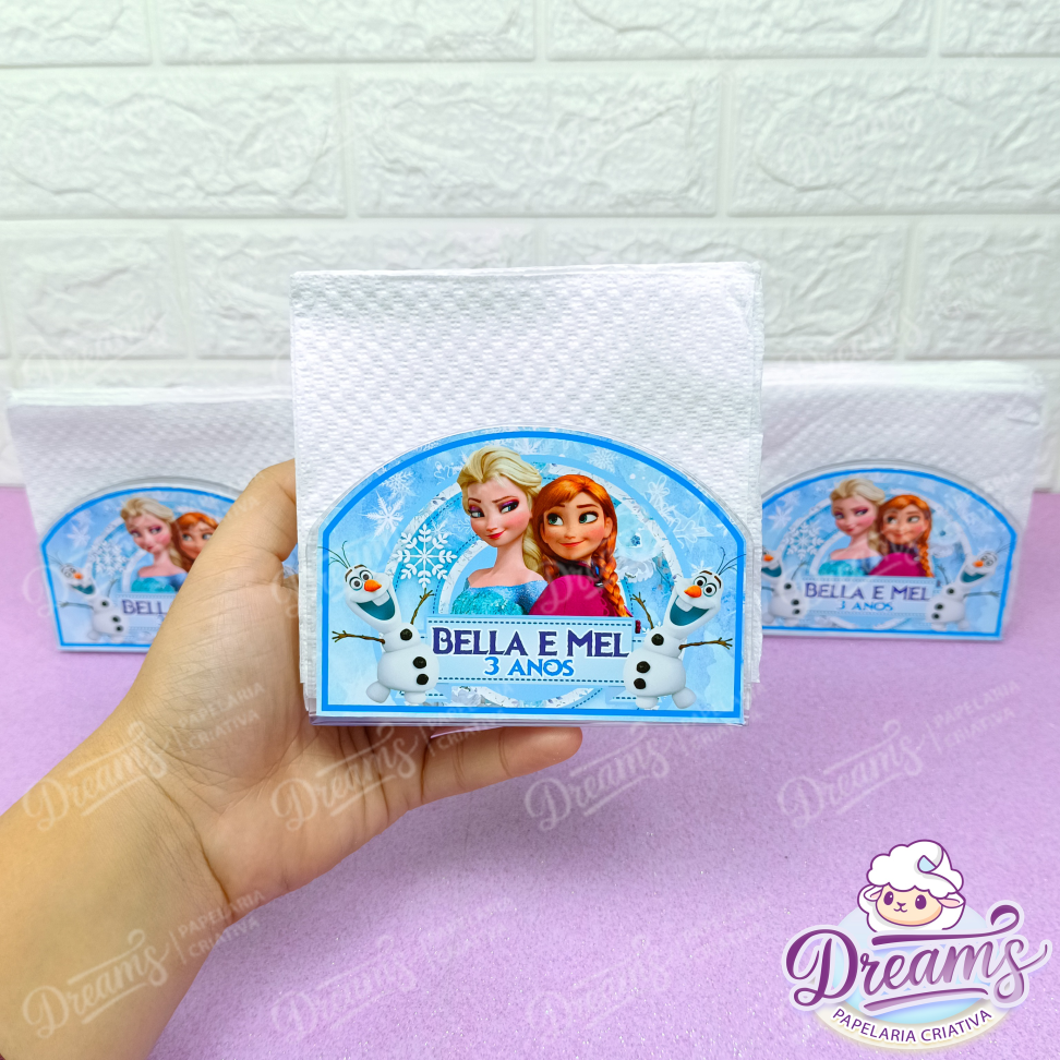 Kit com 10 Porta-Guardanapos Acrílicos Personalizados – Frozen - #4