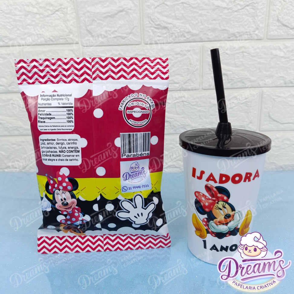 Kit com 12 Batatas Ruffles e 12 Copos de 480 ml – Minnie - #4