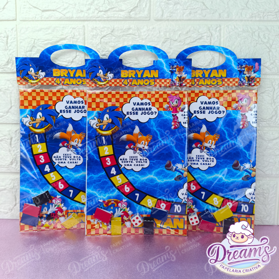 Kit com 20 Jogos de Tabuleiro Personalizados – Sonic - #3