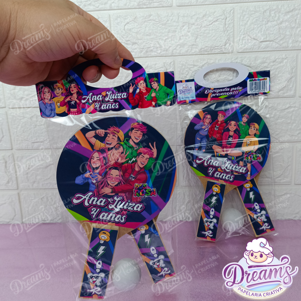20 Raquetes de Ping Pong Personalizadas Dos Rosa - #7