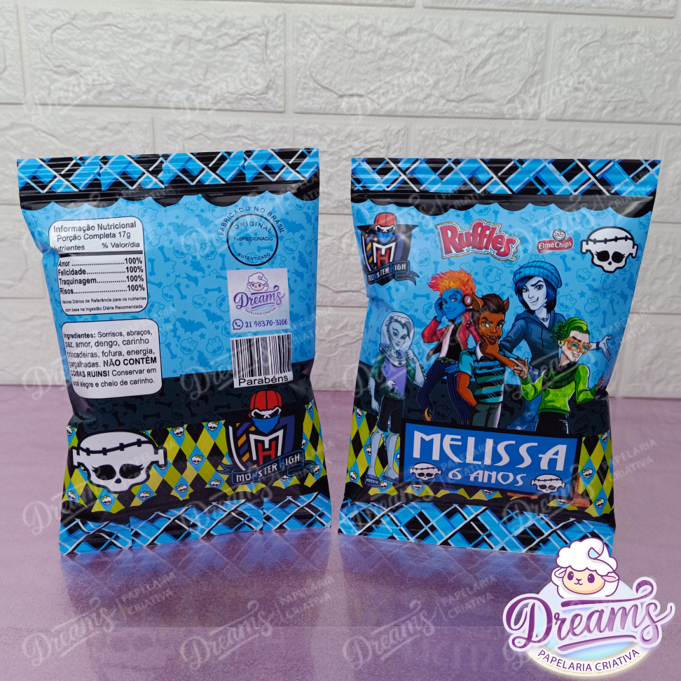 Kit com 20 Pacotes de Batata Ruffles 17 g Personalizados – Monster High - #4