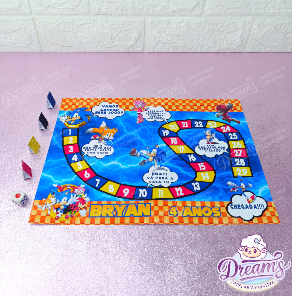 Kit com 20 Jogos de Tabuleiro Personalizados – Sonic