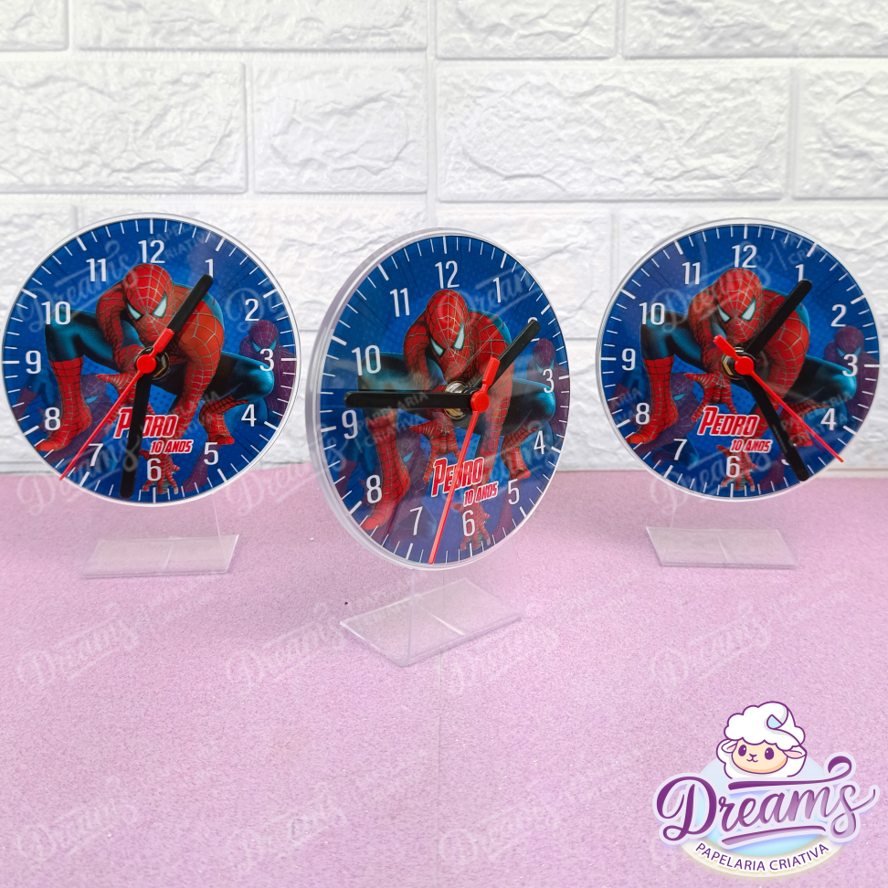 Kit com 10 Relógios de Mesa em Acrílico – Homem-Aranha - #5