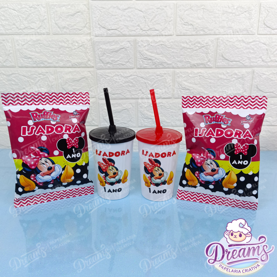 Kit com 12 Batatas Ruffles e 12 Copos de 480 ml – Minnie - #5