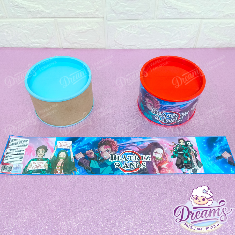 Kit com 20 Rótulos para Tubolatas 7 × 10 cm – Demon Slayer