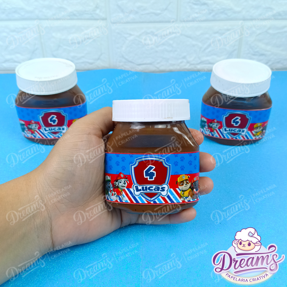 Kit com 20 Rótulos para Potes de Nutella 140 g – Patrulha Canina - #4