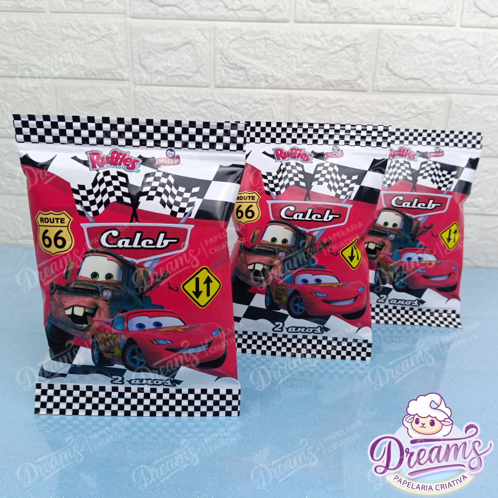 Kit com 20 Pacotes de Batata Ruffles 17 g Personalizados – Carros