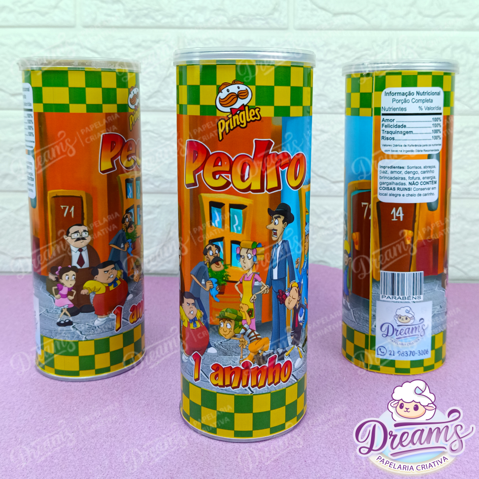 Kit com 20 Rótulos para Pringles 109 g – Chaves