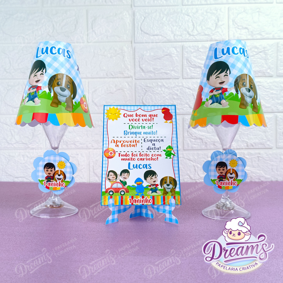 Kit com 10 Abajures Taça LED e 10 Plaquinhas de Agradecimento – Bento e Totó - #3
