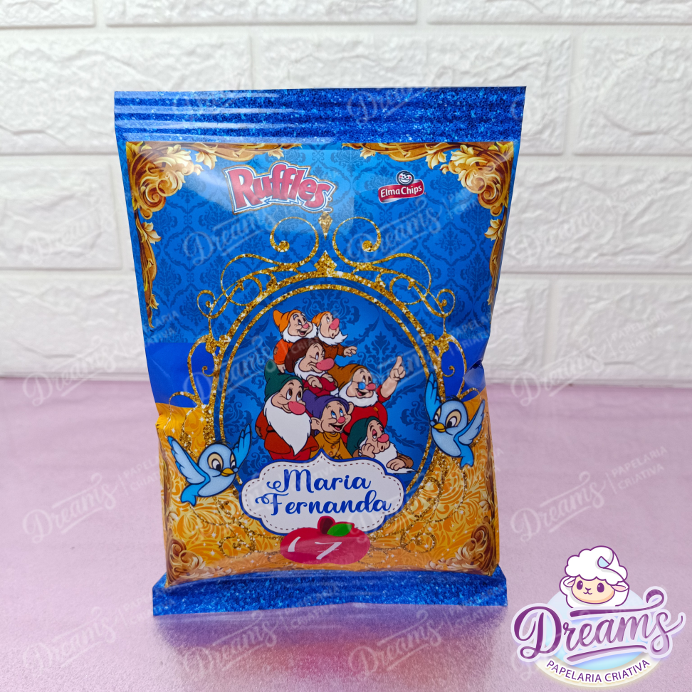 Kit com 20 Pacotes de Batata Ruffles 17 g Personalizados – Branca de Neve - #9