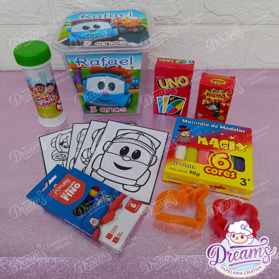 Kit com 20 Potes Diversão 750 ml Personalizados – Caminhões - #3