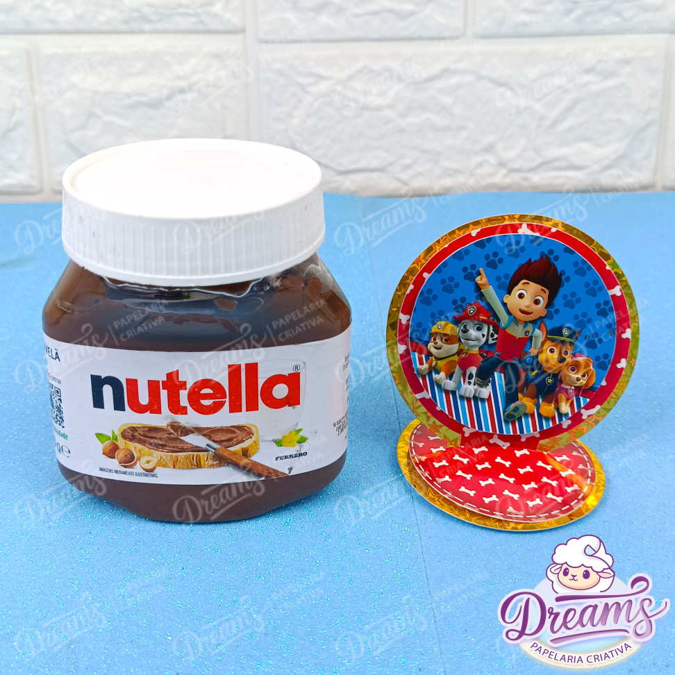 Kit com 20 Apliques para Potes de Nutella 140 g – Patrulha Canina