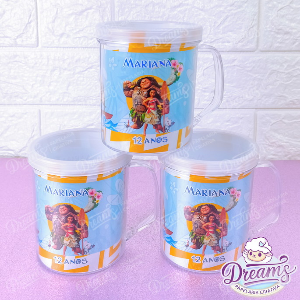 Kit com 20 Canecas Acrílicas Rosqueáveis 380 ml – Moana