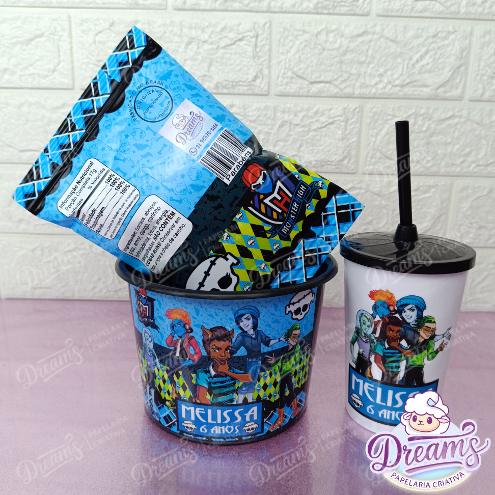 Kit com 20 Cineminhas: Balde, Copo 480 ml e Ruffles 17 g – Monster High - #4
