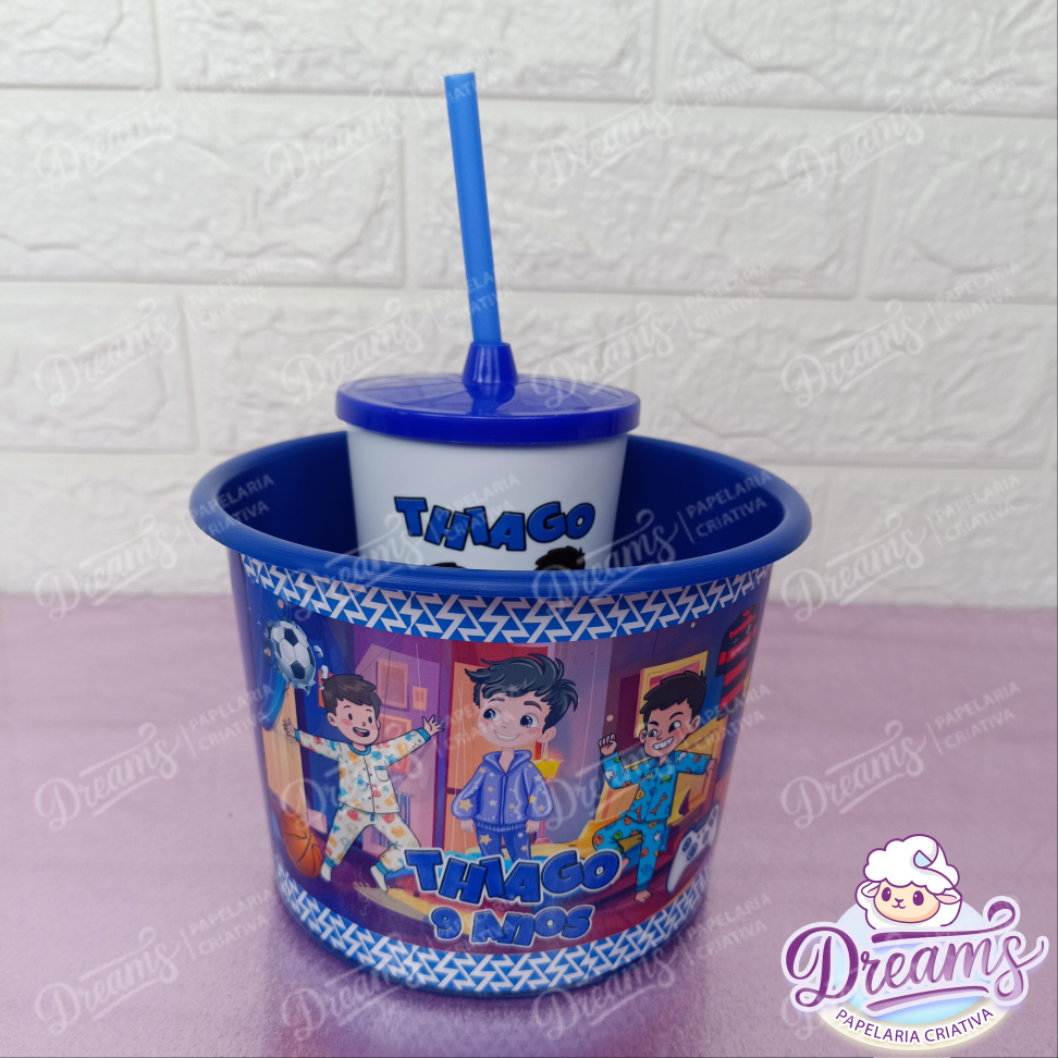Kit com 10 Cineminhas: Copo 480 ml e Balde de 1,5 Litro – Festa do Pijama - #3
