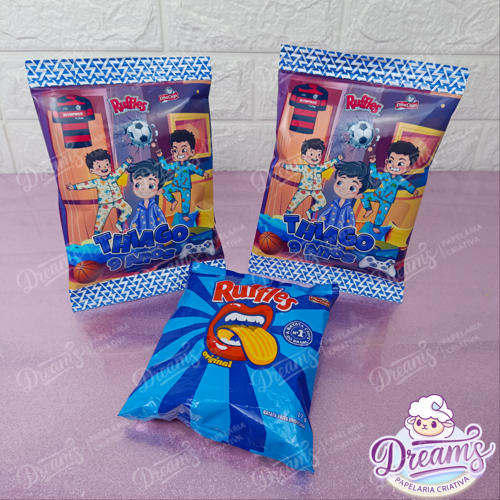 Kit com 20 Pacotes de Batata Ruffles 17 g Personalizados – Futebol e Games - #3