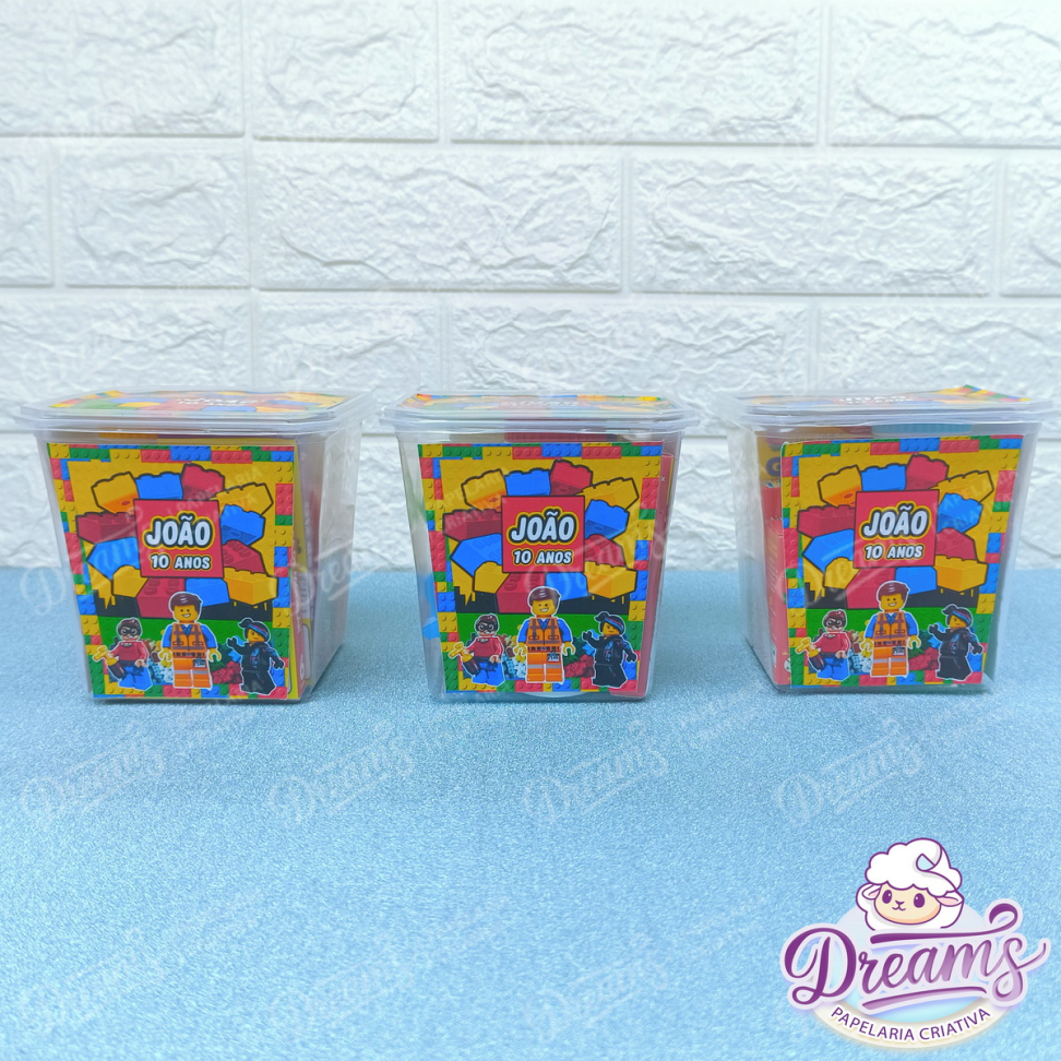 Kit com 20 Potes Diversão 750 ml Personalizados – Lego - #5