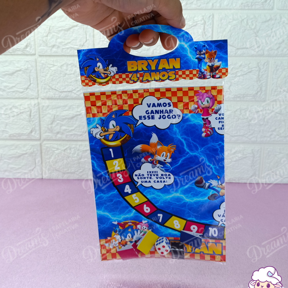 Kit com 20 Jogos de Tabuleiro Personalizados – Sonic - #4