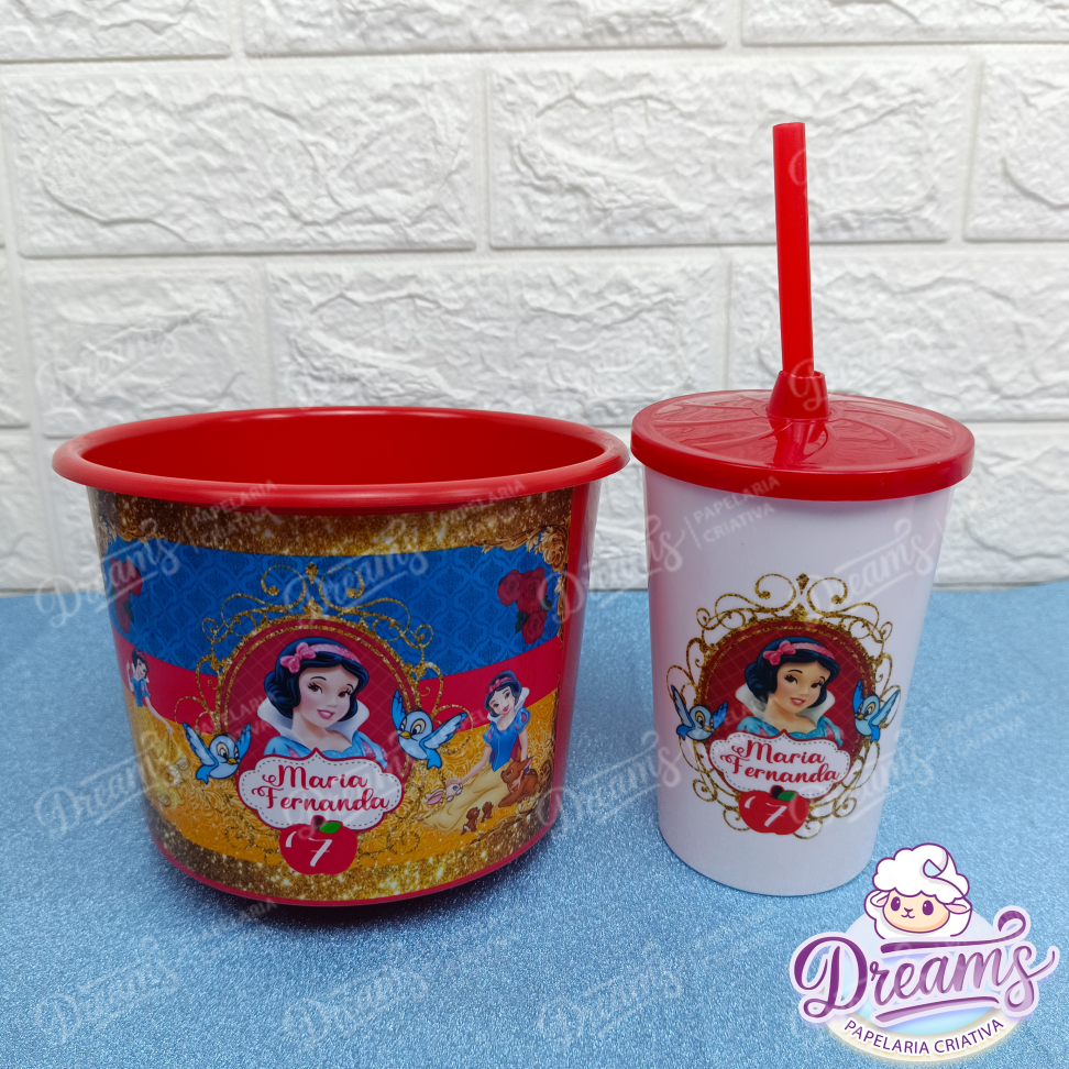 Kit com 10 Cineminhas: Copo 480 ml e Balde de 1,5 Litro – Branca de Neve e os Sete Anões - #5