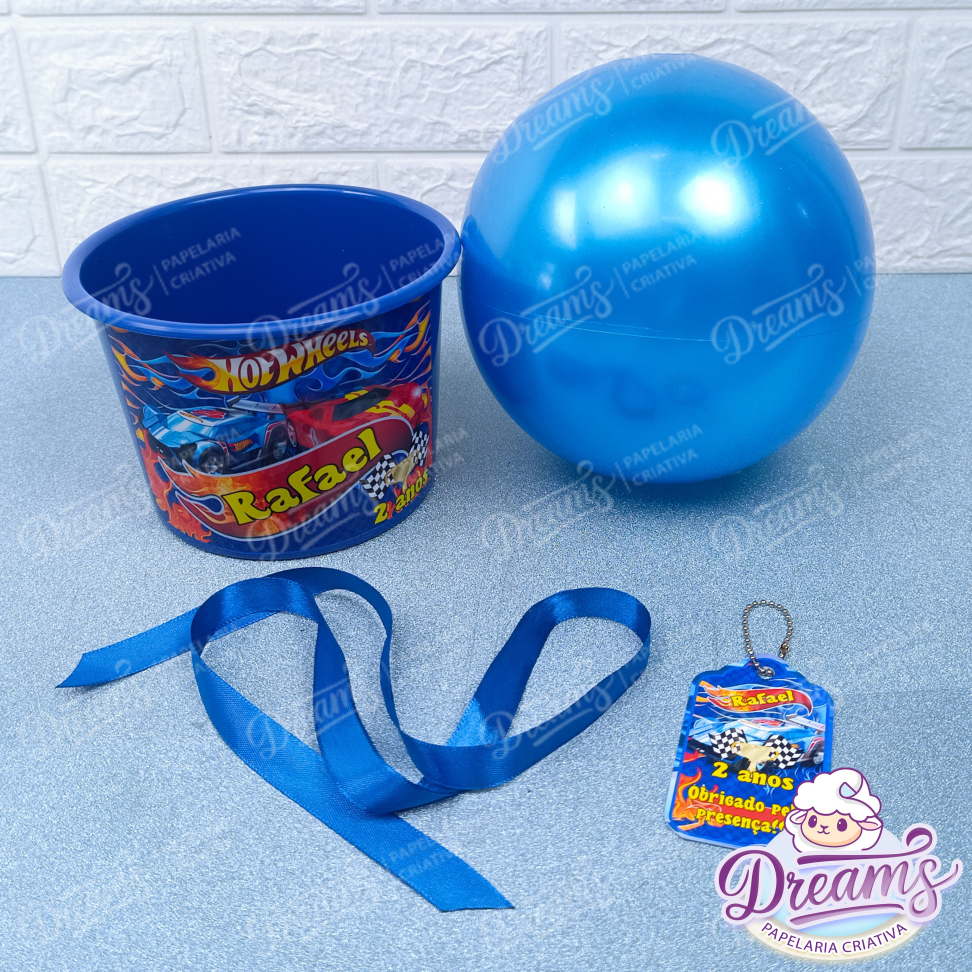 Kit com 12 Baldes de 1,5 Litro e 12 Bolas de Vinil – Hot Wheels