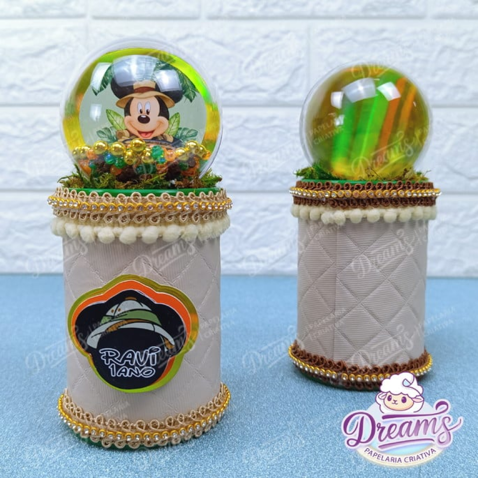 Kit com 10 Cofrinhos de Luxo com Bola Acrílica – Mickey Safari - #3