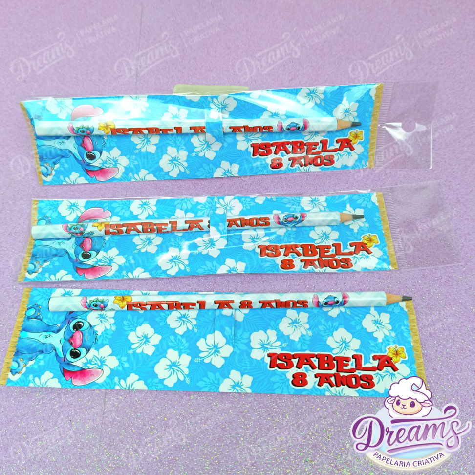 Kit com 20 Porta-Lápis com Lápis Personalizados – Stitch - #4