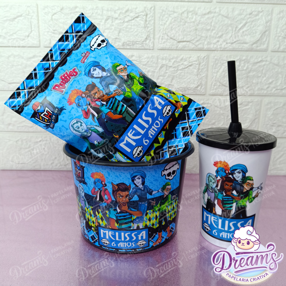 Kit com 20 Cineminhas: Balde, Copo 480 ml e Ruffles 17 g – Monster High - #3