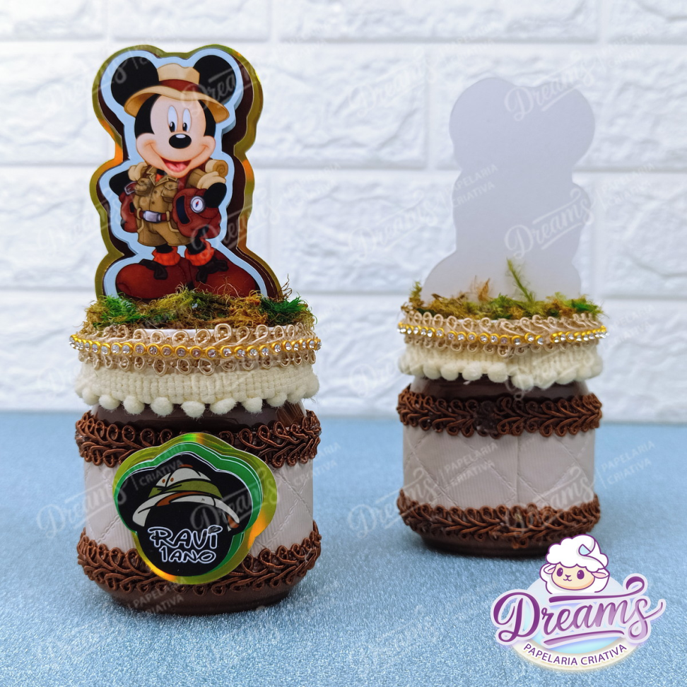 Kit com 10 Potes de Nutella 140 g Personalizados de Luxo – Mickey Safari