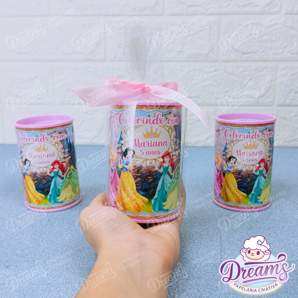 Kit com 20 Cofrinhos Personalizados – Tema Princesas
