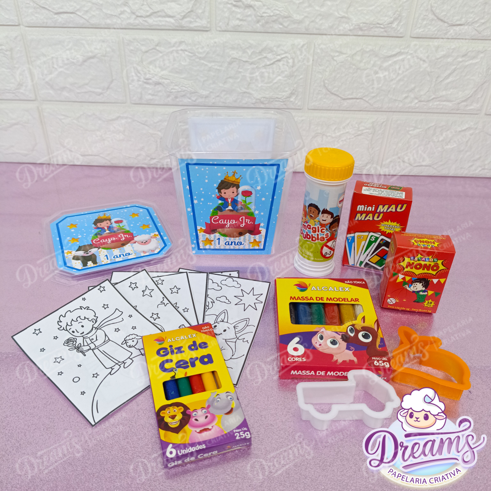 Kit com 20 Potes Diversão 750 ml Personalizados – Pequeno Príncipe