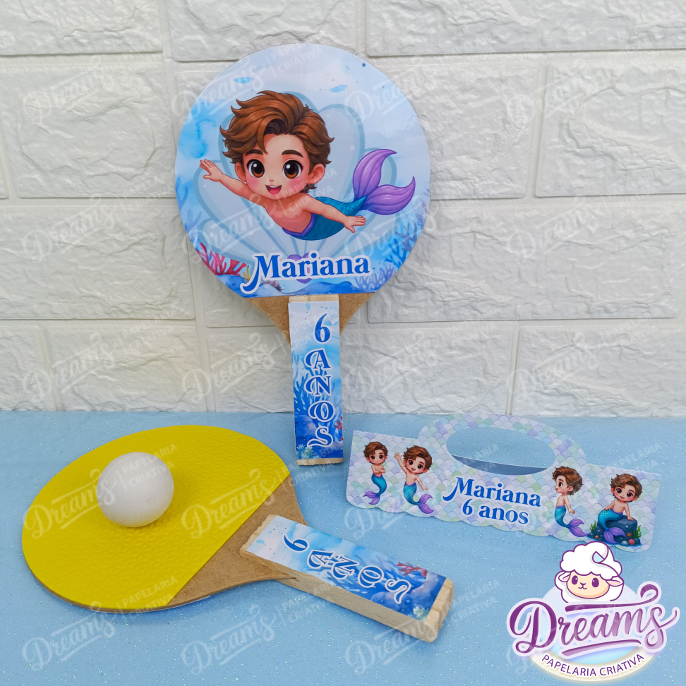 20 Raquetes de Ping Pong Personalizadas Sereia - #12