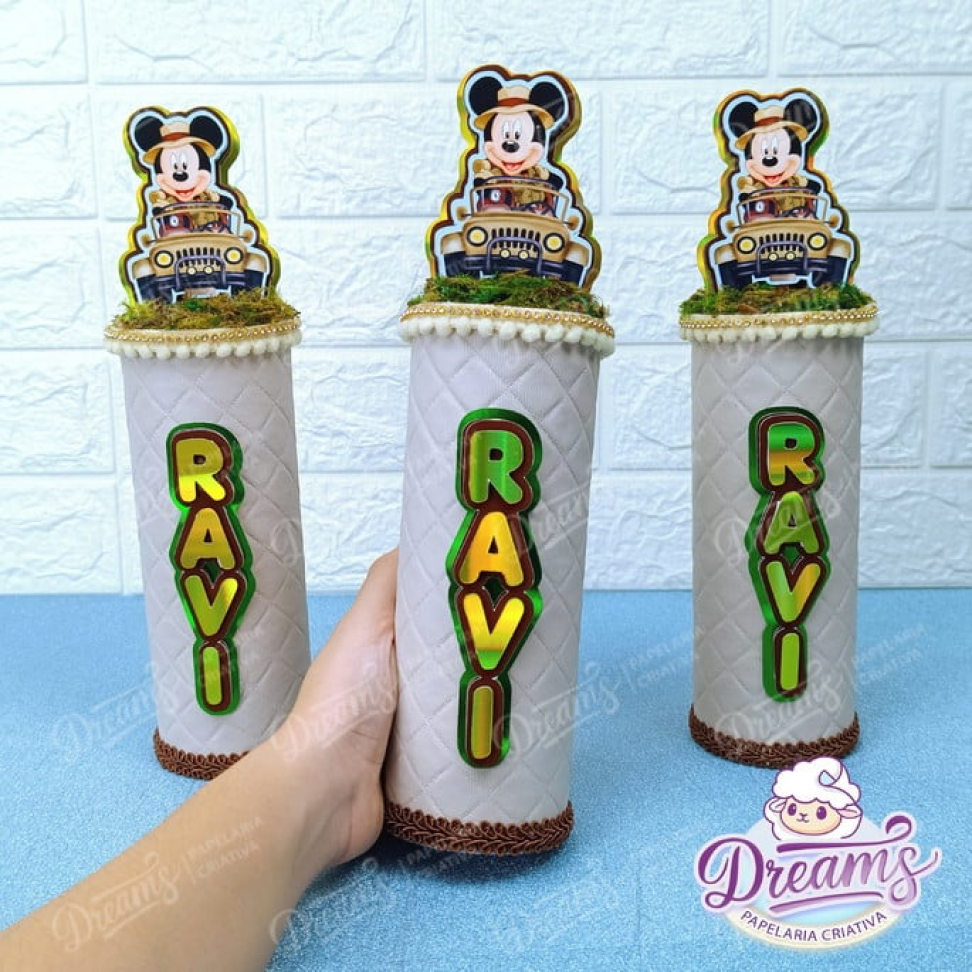 Kit com 10 Latas de Pringles 104 g Personalizadas de Luxo – Mickey Safari