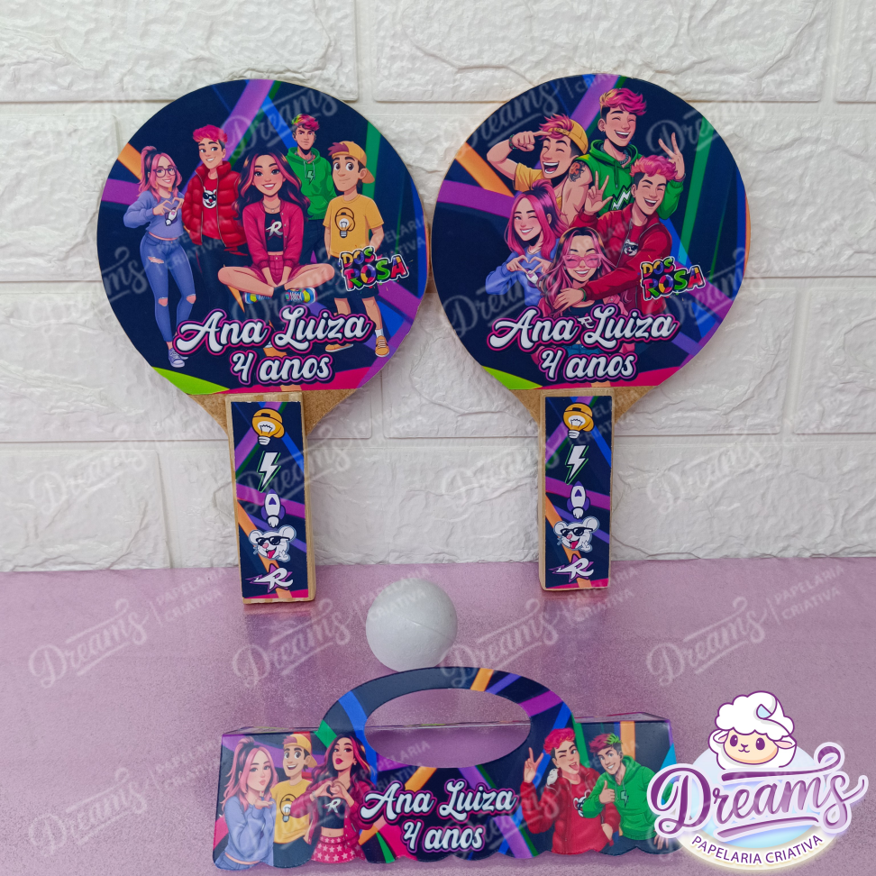 20 Raquetes de Ping Pong Personalizadas Dos Rosa - #4