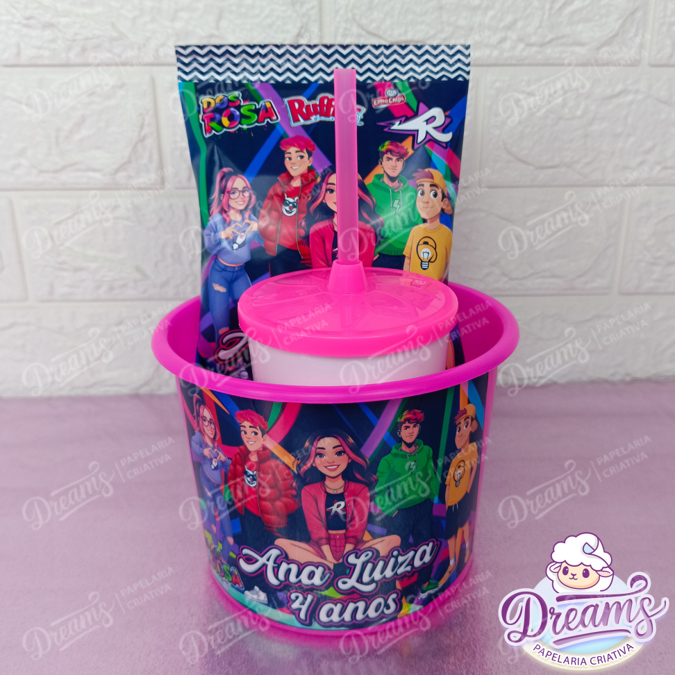 Kit com 20 Cineminhas: Balde, Copo 480 ml e Ruffles 17 g – Dos Rosa - #3