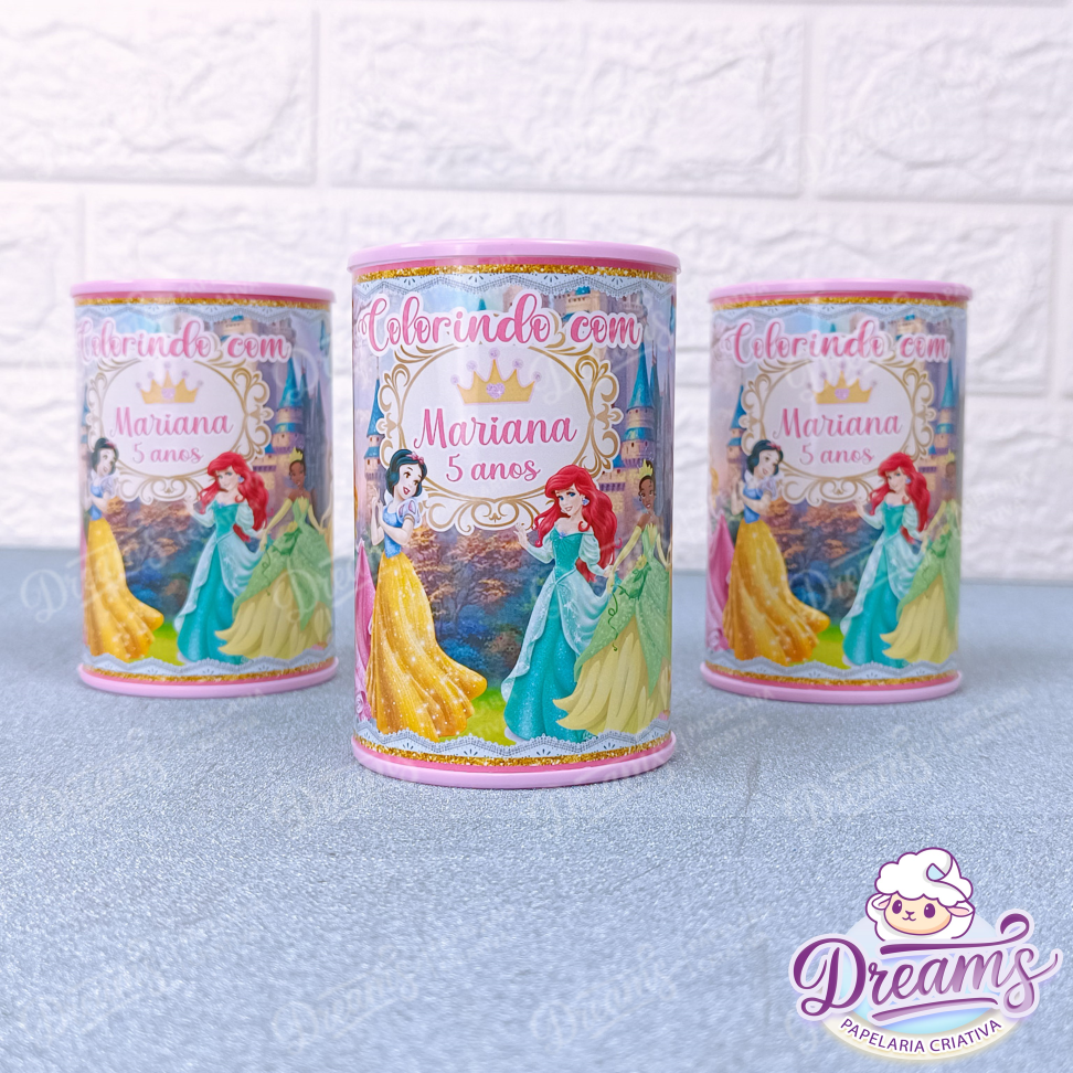 Kit com 20 Cofrinhos Personalizados – Tema Princesas