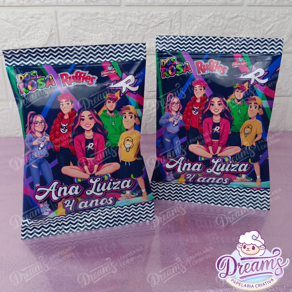 Kit com 20 Pacotes de Batata Ruffles 17 g Personalizados – Dos Rosa