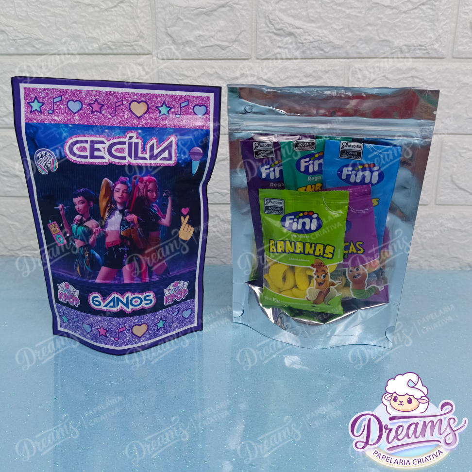 Kit com 20 Saquinhos Zip Lock e 5 Finis – Guerreiras do K-Pop