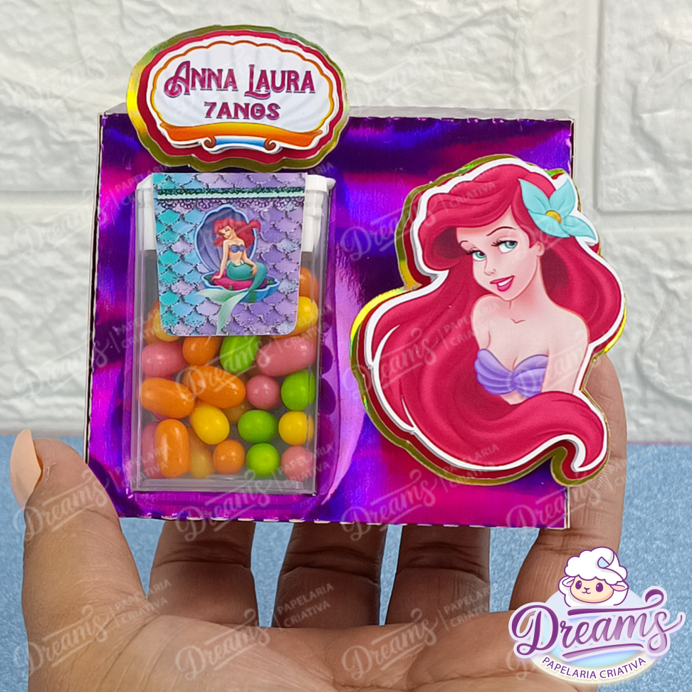 Kit com 14 Porta-Tic Tac Personalizados – Pequena Sereia