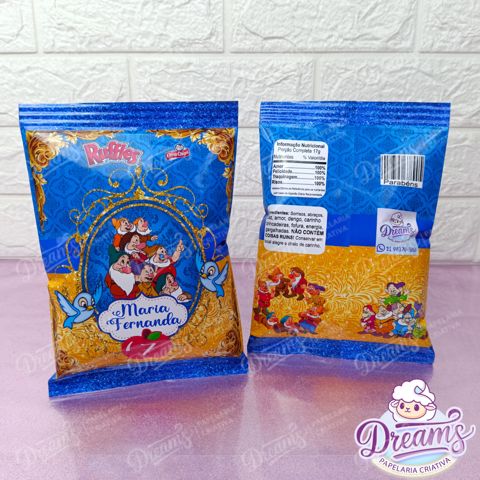 Kit com 20 Pacotes de Batata Ruffles 17 g Personalizados – Branca de Neve - #8