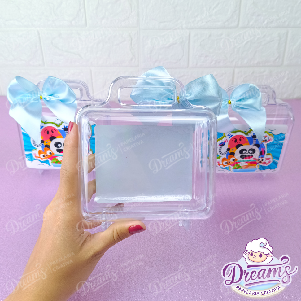 Kit com 10 Maletinhas Acrílicas Vazias Personalizadas – Lingokids