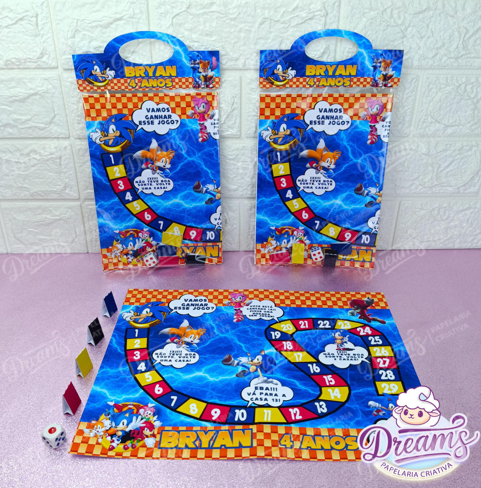 Kit com 20 Jogos de Tabuleiro Personalizados – Sonic
