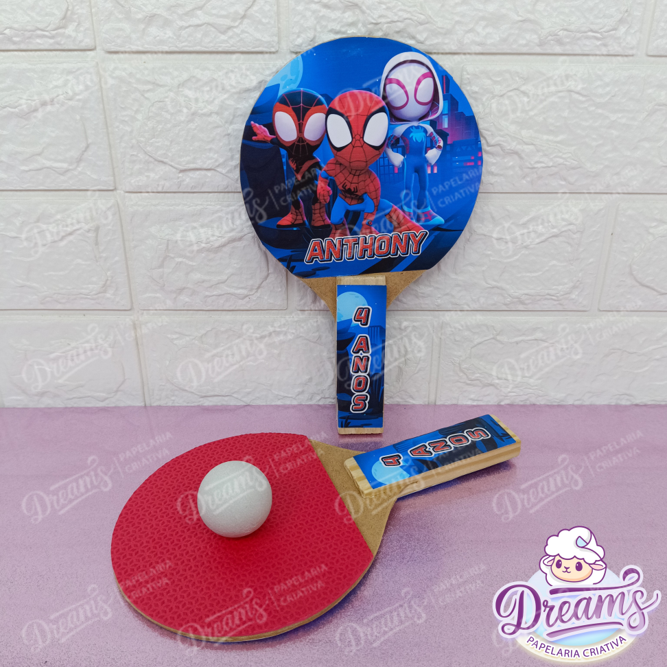 20 Raquetes de Ping Pong Personalizadas Homem-Aranha
