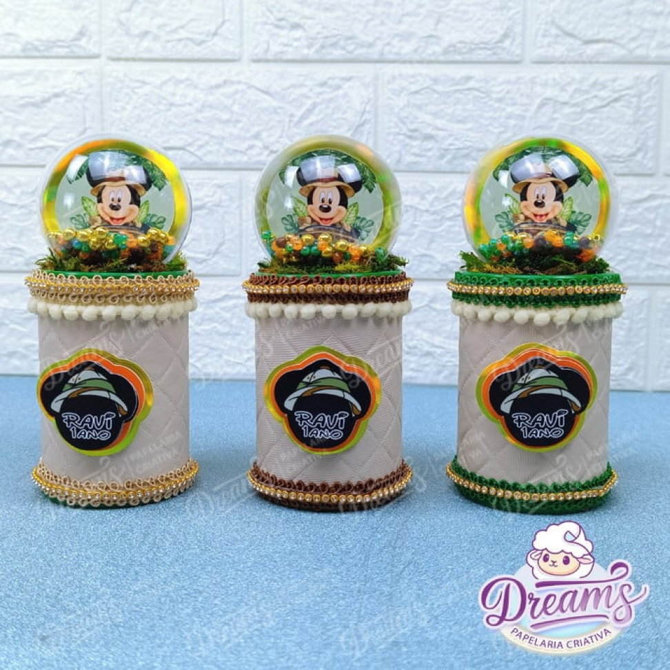 Kit com 10 Cofrinhos de Luxo com Bola Acrílica – Mickey Safari - #4