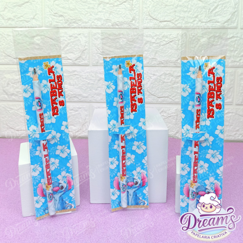 Kit com 20 Porta-Lápis com Lápis Personalizados – Stitch - #3