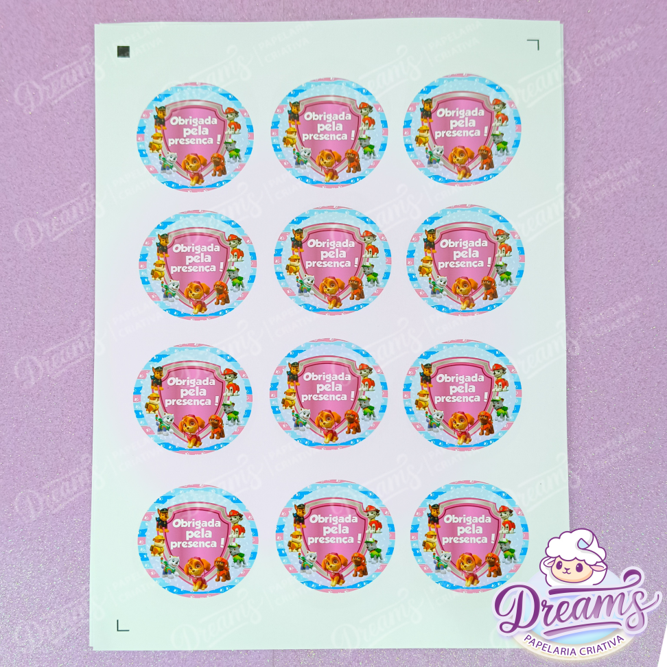 Kit com 10 Folhas Adesivas A4 Personalizadas – Moana